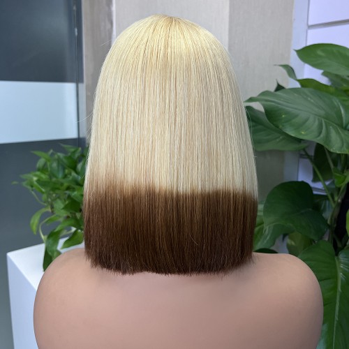 2x6 #613/4 Colored Straight BOB Lace Closure Virgin Human Hair Wig | Human Hair Wig | Lace Front